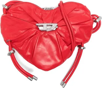 Diesel Red Scrunch-D-Heart Small shoulder bag