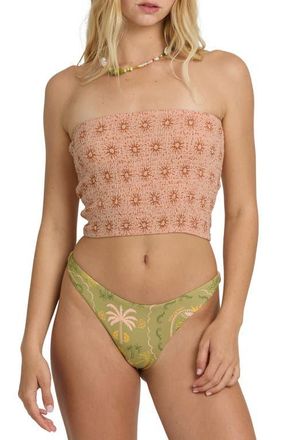 Billabong Keep It Simple Smocked Tube Top in Light Peach at Nordstrom, Size X-Small