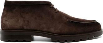 Santoni Lace-up Boots, male, Brown, 9 1/2 UK, Dark Brown Suede Desert Boots