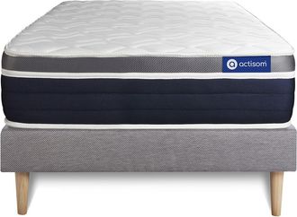 Actisom Actisom - Somier Gris + Colch&oacute;n Con L&aacute;tex Y Espuma Viscoel&aacute;stica 90 X 200