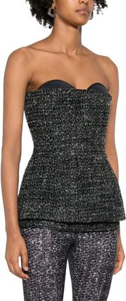 Diesel Tweed Sweetheart Neckline Sleeveless Top - Dames - Tops zonder mouwen - Grijs - S - Tweed - Tops