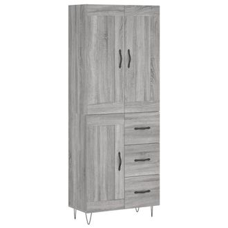 Berkfield Home Highboard Grey Sonoma 69.5x34x180 cm Engineered Wood