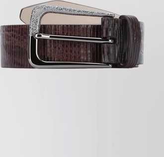 Brunello Cucinelli adjustable textured belt metal buckle