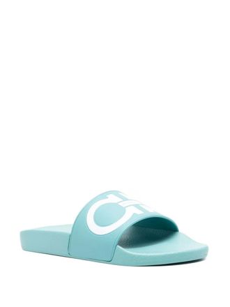 Ferragamo Gancini-Print Slide - Blue