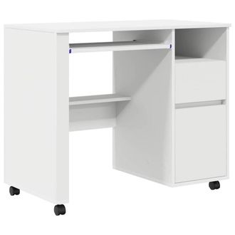 Berkfield Home White Computer Desk with Drawers White MDF, Particle board Standard