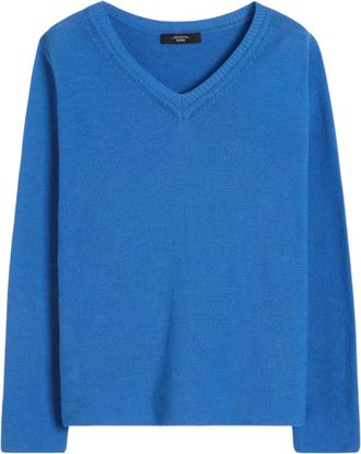 Max Mara V-neck Truien - Dames - V-hals truien - Blauw - XL - Truien & Vesten