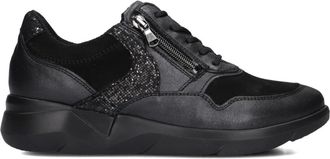 Waldl&auml;ufer Schoenen, Dames, Zwart, 38 EU, Leer, Funky Lage Sneakers Dames Zwart