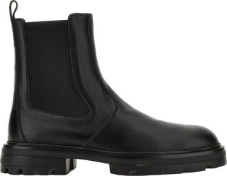 Hogan Contemporary Black Calfskin Ankle Boots