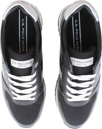 U.S.Polo Association US Polo Assn Faux Leather Sneaker for Men (EU 44) Black