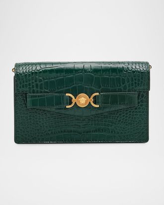 Versace Jeans Couture Medusa 95 Croc-Effect Clutch Bag