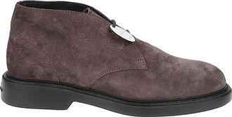 Hogan H704 Leather Lace-Up Ankle Boots