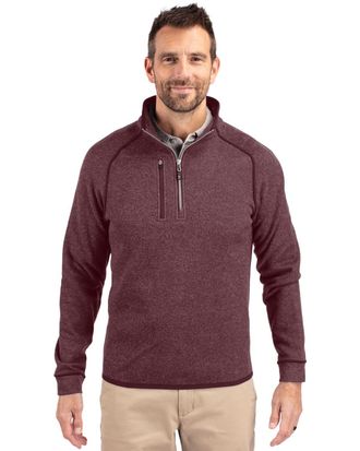 Cutter & Buck Mainsail Sweater-Knit Mens Half Zip Pullover Jacket