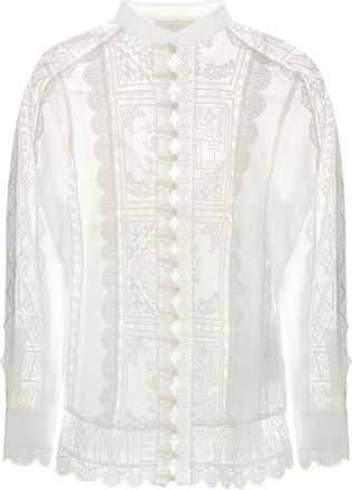 Zimmermann Aster Embroidered Blouse - female - Zimmermann - Shirts - White - L - Blouses & Shirts