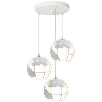 OEM L&aacute;mpara Colgante Retro Vintage De Metal Blanco Con 3 Luces, L&aacute;mpara De Techo Industrial Creativa Para Dormitorio, Cafeter&iacute;a Y Bar