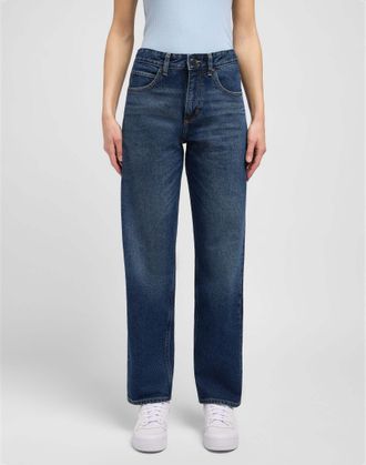 Lee Relax-fit-Jeans LEE Lee Jeans Rider Classic, Damen, Gr. 25, L&auml;nge 33, blau, Obermaterial: 67% Baumwolle CO. 32% Lyocell CLY. 1% Elasthan EL., Jeans Re