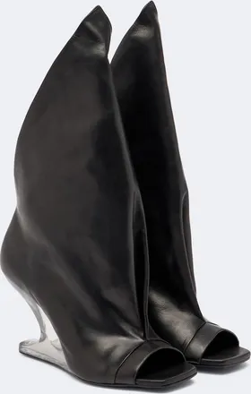 Rick Owens Cantilever leather mid-calf boots