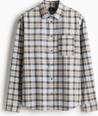 H&M Hemd in Loose Fit - Blue