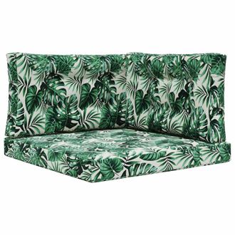 vidaXL Coj&iacute;n Para Sof&aacute; De Exterior 3 Pcs Patr&oacute;n De Hoja Poli&eacute;ster Vidaxl