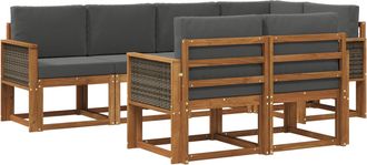 vidaXL Conjunto De Sof&aacute;s De Exterior 7 Uds. Natural Y Antracita Vidaxl