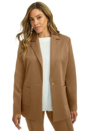 Jessica London Perfectease Blazer in Brown Maple at Nordstrom, Size 12