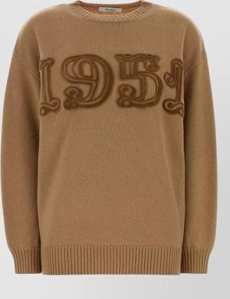 Max Mara cashmere blend oversized ribbed crewneck sweatshirt