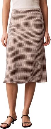 Calvin Klein Crepe Print Midi Skirt