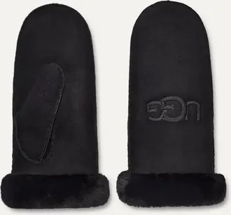 UGG Sheepskin Mittens Gloves - Black