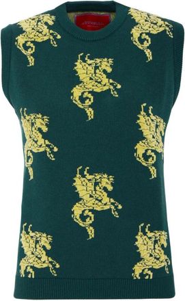 La DoubleJ Gryphos Gilet - Dames - Ronde hals truien - Groen - M - Truien & Vesten