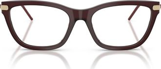 Emporio Armani 54mm Cat Eye Optical Glasses in 0Pal Bordeaux /Demo Lens at Nordstrom