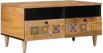 vidaXL Coffee Table Natural 80 x 54 x 40 cm Solid Mango Wood vidaXL