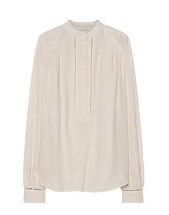 Pomandere Calce Lace Trimmed Cotton-Wool Polo Shirt