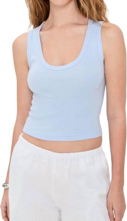 Enza Costa Supima Baby Rib Tank Top In Pale Blue