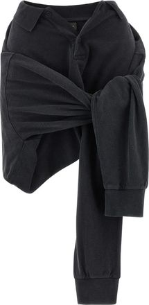 Balenciaga knotted mini polo skirt - women - Cotton - M - Black