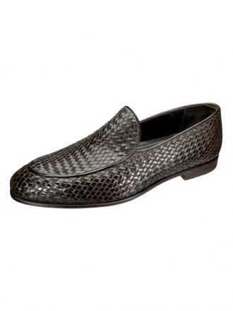 Bontoni Mens Antonino Woven Ventian Shoes In Chocolate