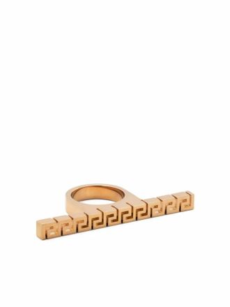 Versace Womens Greca Duster Ring In Gold