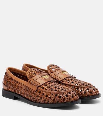 Miu Miu Mocasines de piel trenzada