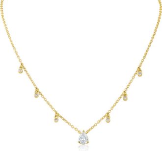 Kenneth Jay Lane Classic Cubic Zirconia Shaky Charm Necklace in Clear Gold at Nordstrom Rack, Size 16