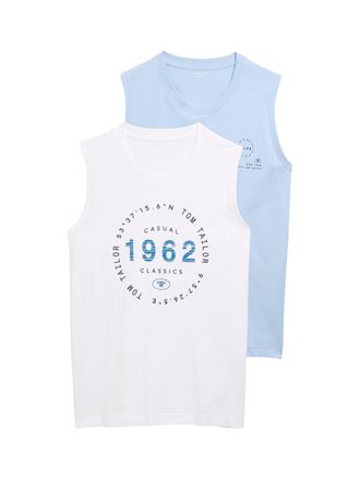 Tom Tailor T-Shirt TOM TAILOR, Herren, Gr. XXL, blau (light powder blau), Obermaterial: 100% Baumwolle, bedruckt, regular fit taillenbedeckt, Rundhals, Shirts T-