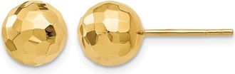 Diamond2Deal 14K Yellow Gold Polished Faceted Ball Shape Stud Earrings
