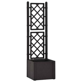 Berkfield Home Garden Raised Bed with Trellis & Self Watering System Anthracite in Black