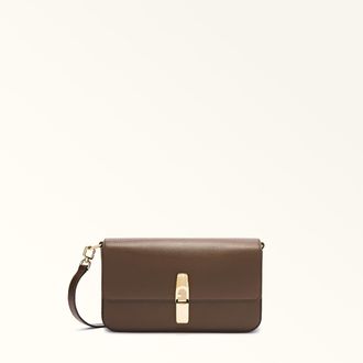 Furla Iride Borsa A Tracolla S Espresso Marrone Pelle Stampata Donna