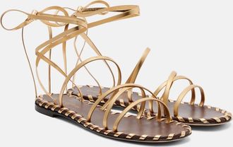 Gianvito Rossi Sandalias de piel metalizada