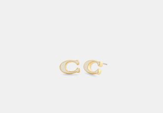 Coach Enamel Signature Stud Earrings