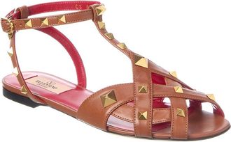 Valentino Vlogo Signature Rockstud Leather Sandal