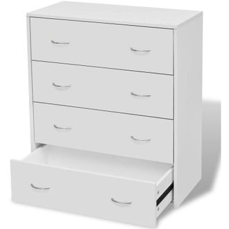 vidaXL Aparador Con 4 Cajones 60 X 30.5 X 71 Cm Blanco - 341293