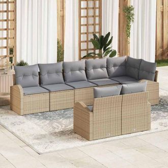 vidaXL Vidaxl - Conjunto De Sof&aacute; De Jard&iacute;n 8 Pcs 289 X 124 X 85 Cm Polirat&aacute;n