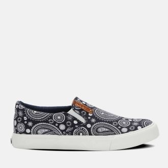 Lamofootwear Womens Classic Piper Exotic Slip-On Shoe In Navy Paisley