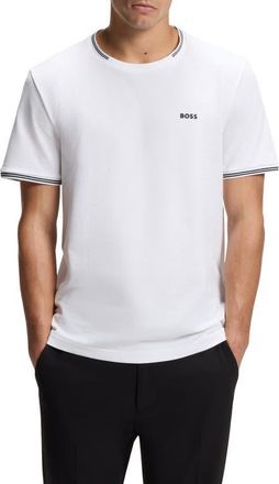 BOSS Taul Tipped Crewneck T-Shirt in White at Nordstrom, Size Xx-Large