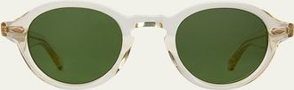 Garrett Leight Mens Flipper Acetate Round Sunglasses