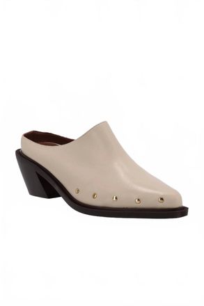 Alohas Womens Lorenzo Leather Mules In Cream